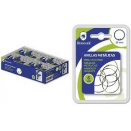 BISMARK ANILLA METALICA 25MM 6UDS DOBLE BL