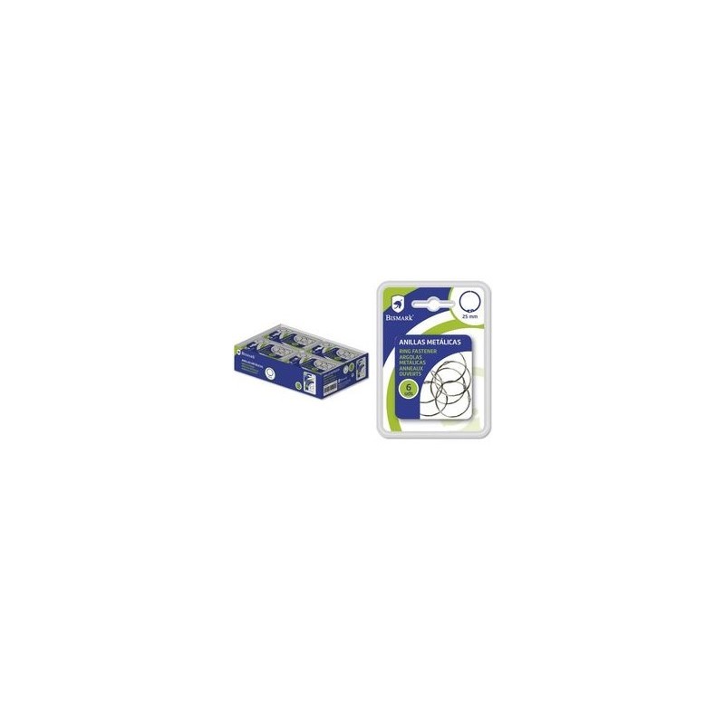 BISMARK ANILLA METALICA 25MM 6UDS DOBLE BL