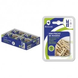 BISMARK MINI PINZA MADERA 35MM 10PCS DOBLE BL