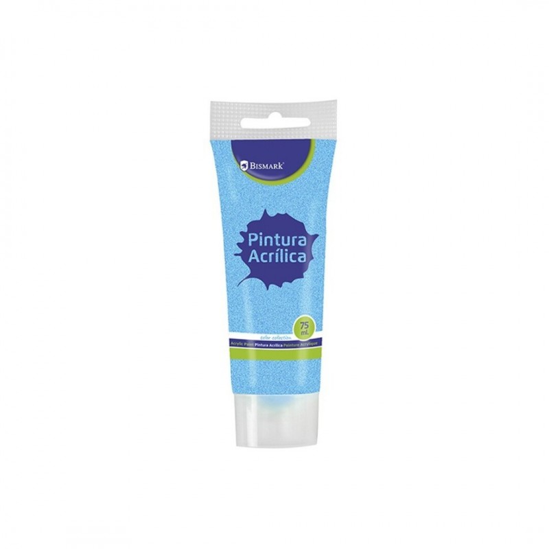 PINTURA ACRILICA 75 ML AZUL CON GLITTER