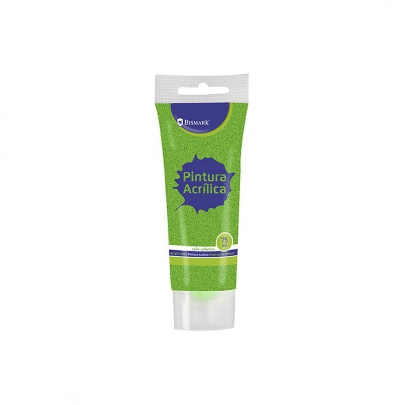 PINTURA ACRILICA 75 ML VERDE CON GLITTER