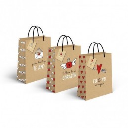BOLSA KRAFT MENSAJES 26x8x24 CM