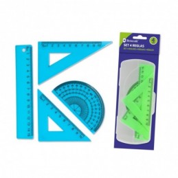 SET 4 REGLAS ESCOLARES EN CAJA DE PVC