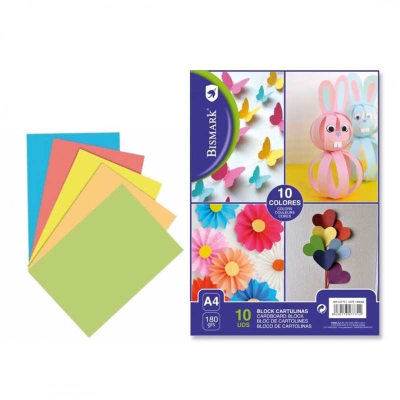 CARTULINA COLORES A4 BLOCK 10 COLORES
