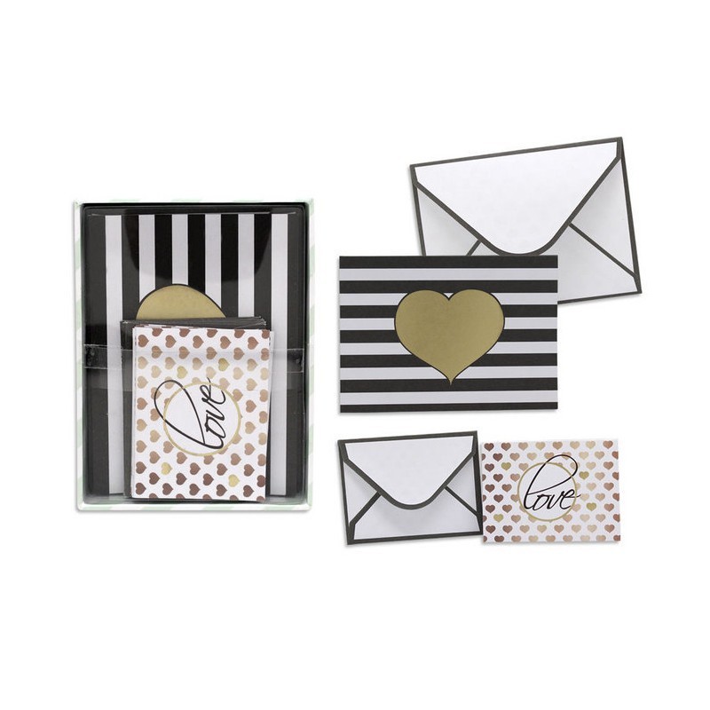 SOBRES CON TARJETAS INTERIOR DECORADO SET DE 6UDS