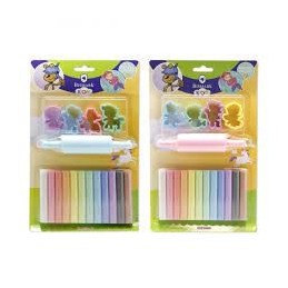 PLASTILINA PASTEL 12 COLORES C/ MOLDES FAIRY TALE