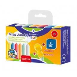 TIZAS JUMBO CON BRILLANTINA / APLICADOR + BORRADOR