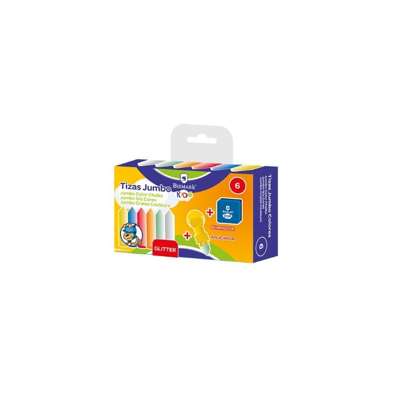 TIZAS JUMBO CON BRILLANTINA / APLICADOR + BORRADOR
