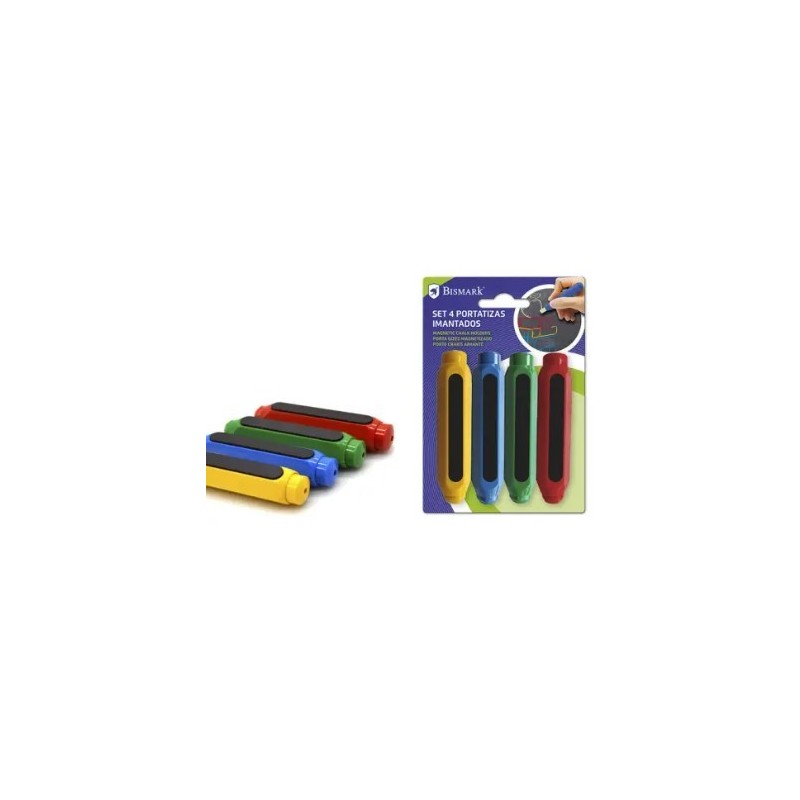 PORTATIZAS IMANTADO CON TIZA COLORES SET 4 UDS