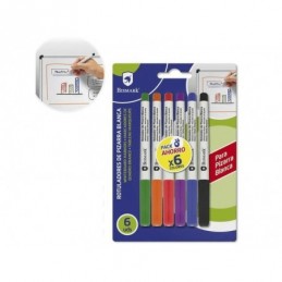 ROTULADORES PIZARRA BLANCA BLISTER 6 COLORES