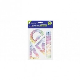 SET 4 REGLAS FLEXIBLES RAINBOW 20CM