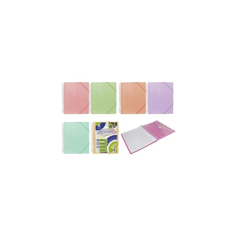 PP BISMARK CARPETA ESPIRAL 20 FUNDAS PASTEL
