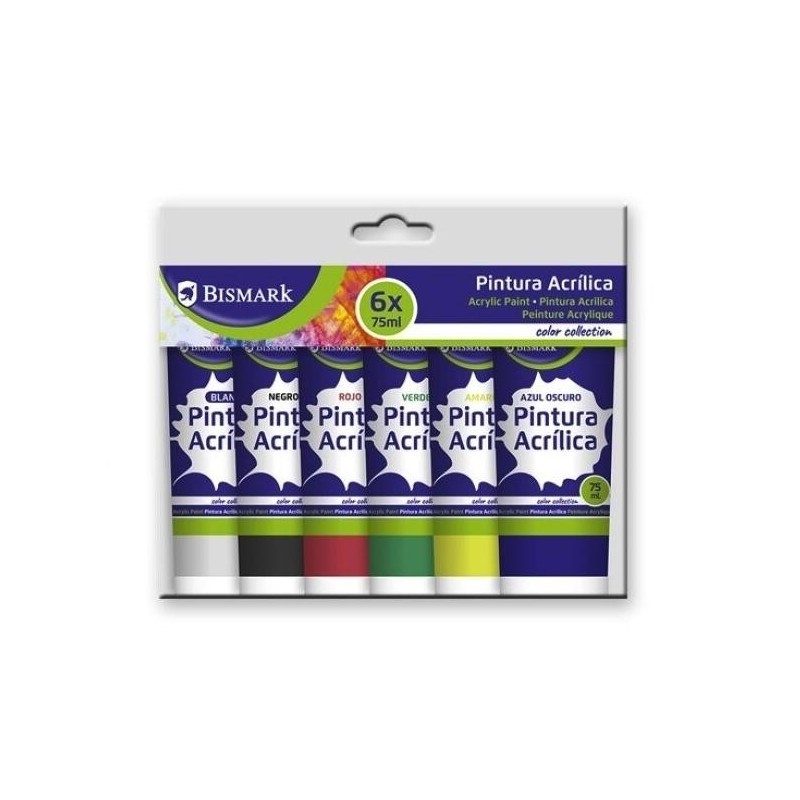 PACK 6 COLORES BASICOS PINTURA ACRILICA 75ML