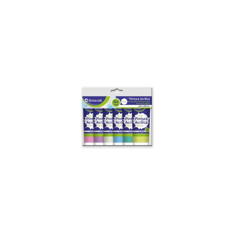 PACK 6 COLORES PASTEL PINTURA ACRILICA 75ML