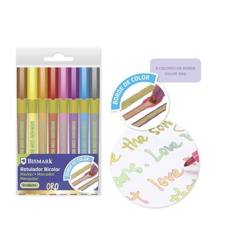 ROTULADOR BICOLOR ORO+NEON-PASTEL 8COL SET