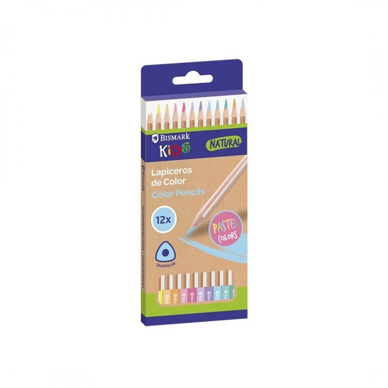 NATURAL COLOR LAPICEROS MADERA 12 COLORES PASTEL