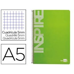 CUADERNO ESPIRAL A5 TAPA DURA 160H 60GR 5MM LIDERP