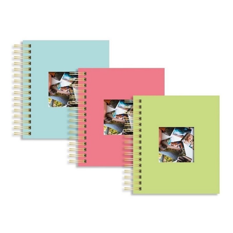 ALBUM FOTOS ESPIRAL PASTEL 20 HOJAS 185x21