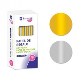 PAPEL DE REGALO LISO ORO PLATA 70x200CM