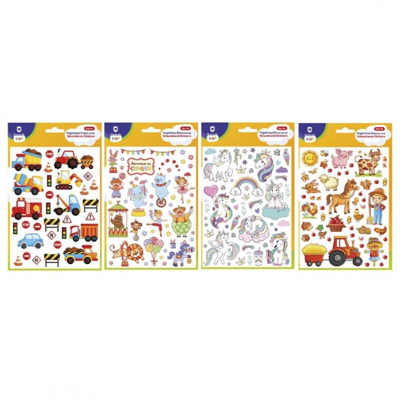 PEGATINAS DIDACTICAS INFANTILES 4 HOJAS