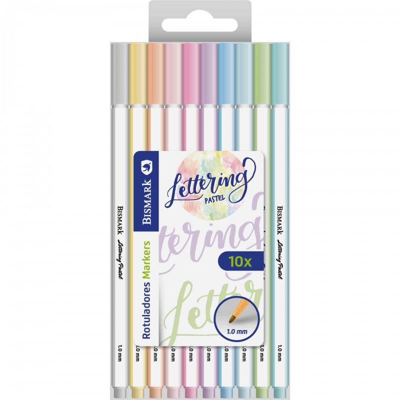 ROTULADOR 1MM 10 COLORES SET LETTERING PASTEL