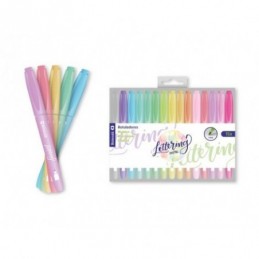 ROTULADORES PUNTA REDONDA LETTERING PASTEL 15UDS