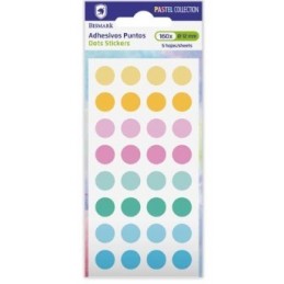 GOMETS ADHESIVOS PASTEL 12mm 5x32 UNIDADES