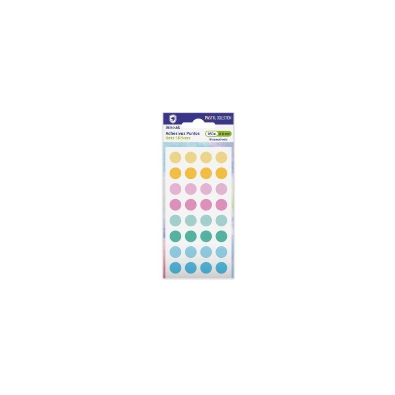 GOMETS ADHESIVOS PASTEL 12mm 5x32 UNIDADES