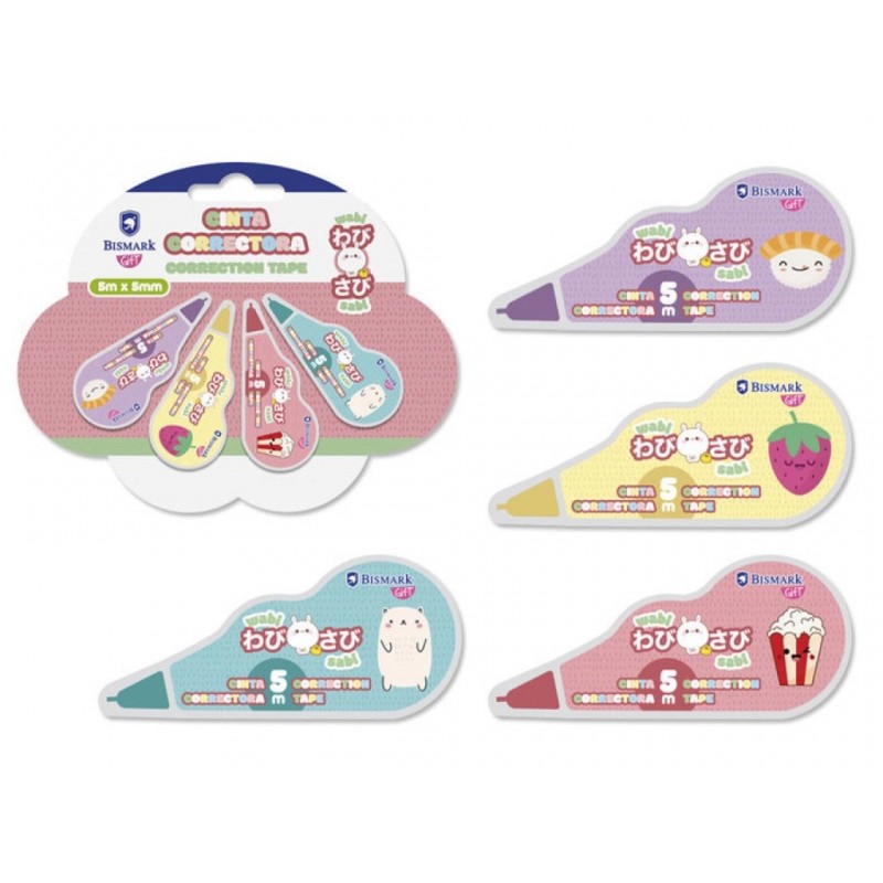 WABI-SABI CINTA CORRECTORA 5MTS SET 4UDS