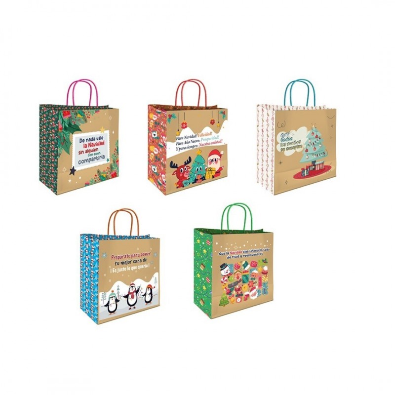 BOLSA KRAFT NAVIDAD MENSAJES