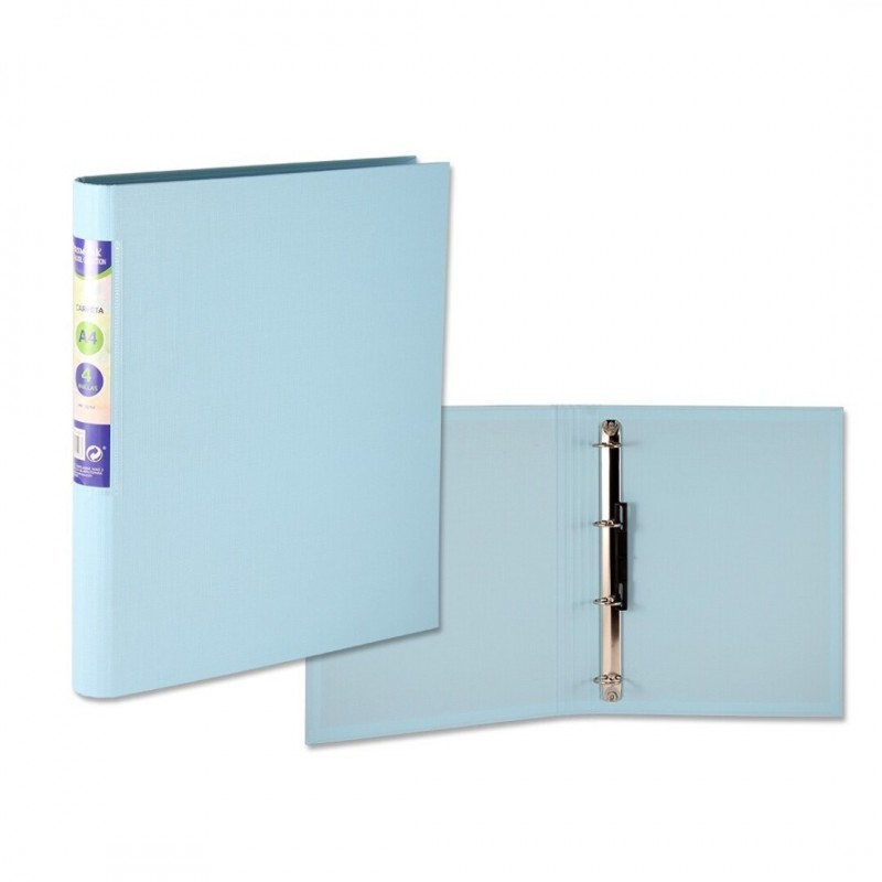 CARPETA PP A4 4A-25 LOMO REDONDO PASTEL AZUL