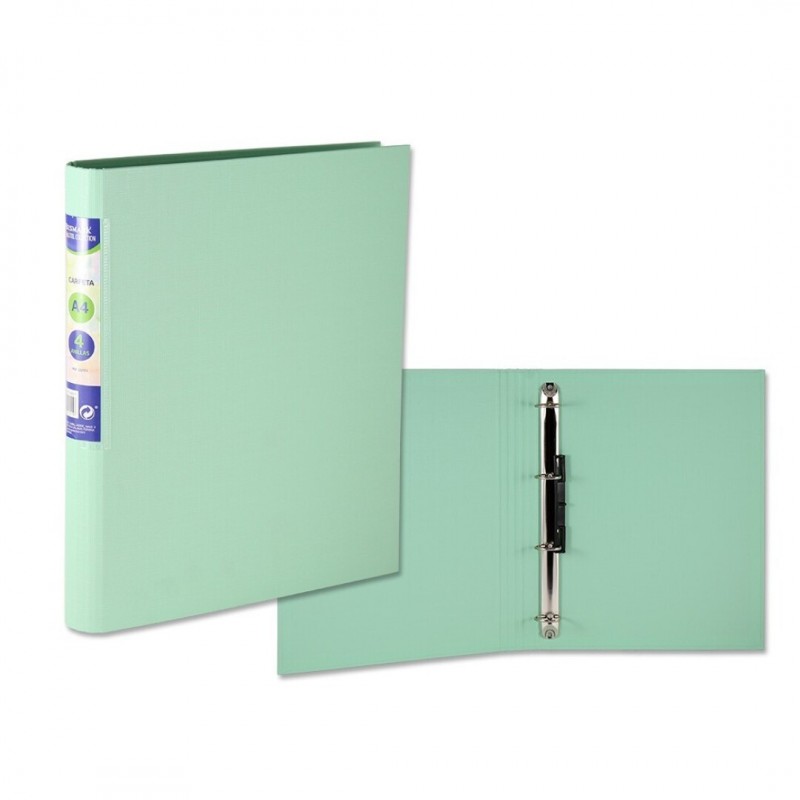 CARPETA PP A4 4A-25 LOMO REDONDO PASTEL VERDE