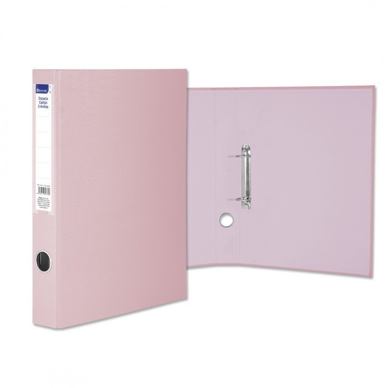 CARPETA CARTON F 2 AN 25 PASTEL ROSA CLARO OLLADO