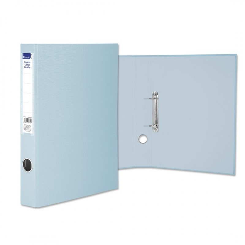 CARPETA CARTON F 2 AN 25 PASTEL AZUL CLARO OLLADO