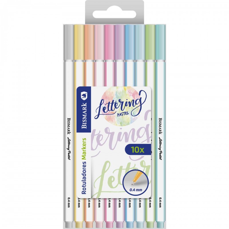 ROTULADOR 0.4MM 10 COLORES SET LETTERING PASTEL
