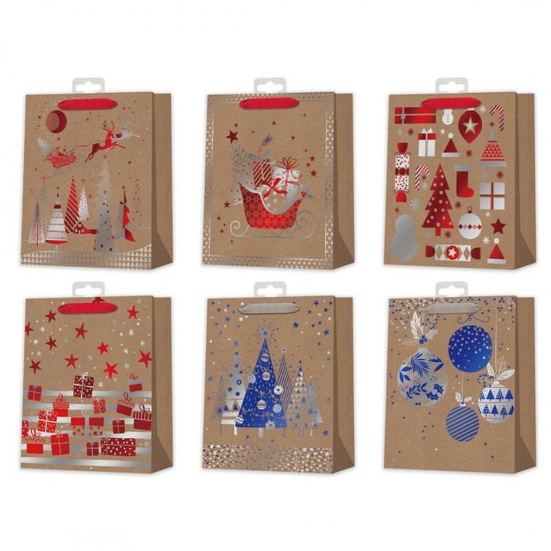 BOLSA NAVIDAD KRAFT CON FOIL