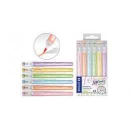 MARCADORES FLUORESCENTES PUNTA PINCEL 6UDS