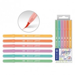 ROTULADORES PUNTA PINCEL LETTERING PASTEL 6 UDS