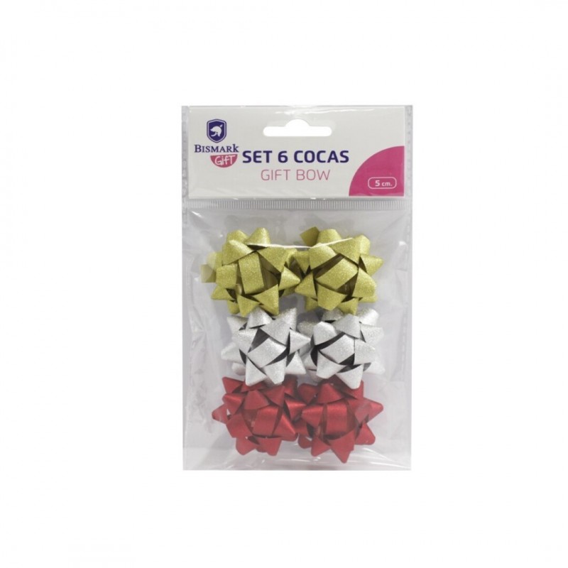 SET 6 COCAS 5CM GLITTER