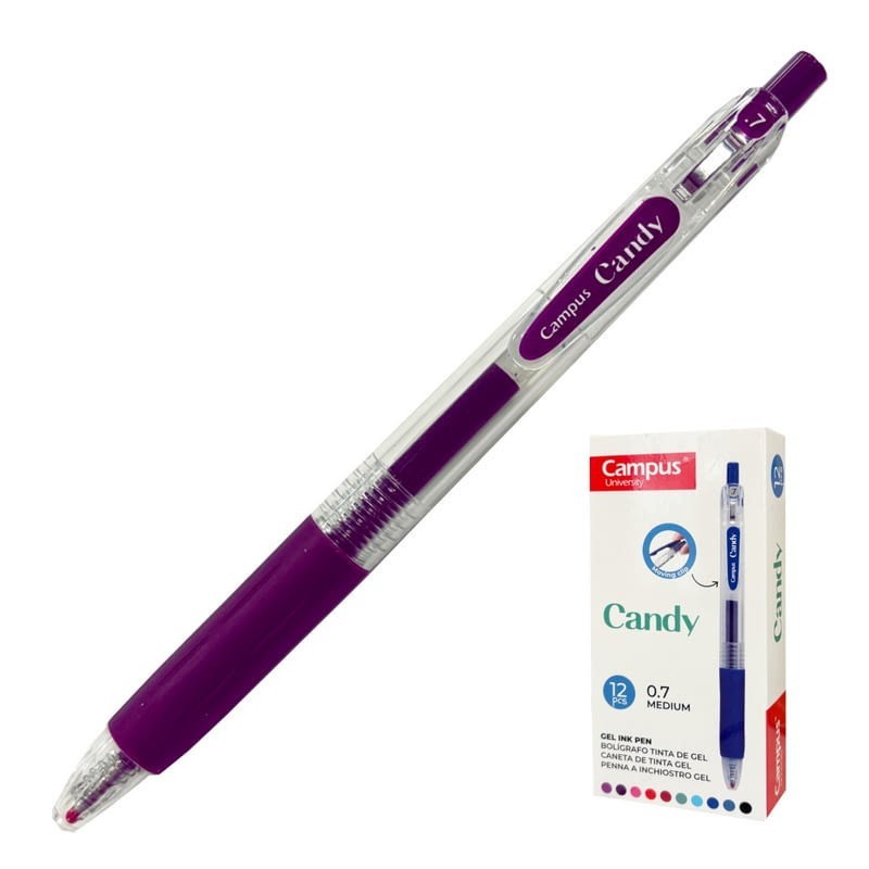 BOLIGRAFO CAMPUS CANDY TINTA DE GEL PURPURA