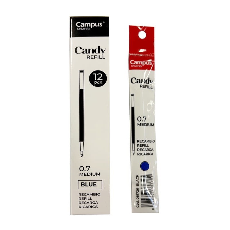 RECAMBIO BOLIGRAFO CAMPUS CANDY GEL AZUL