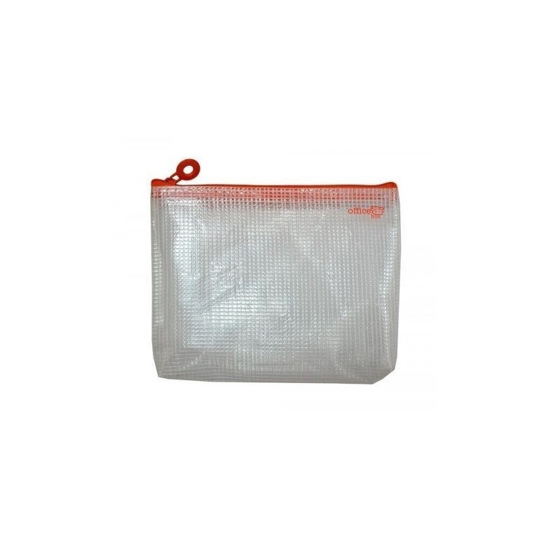 BOLSAS MULTIUSO TRANSPARENTE A6 CREMALLERA NARANJA