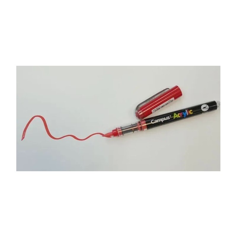 ROTULADOR ACRYLIC PUNTA PINCEL ROJO CAMPUS