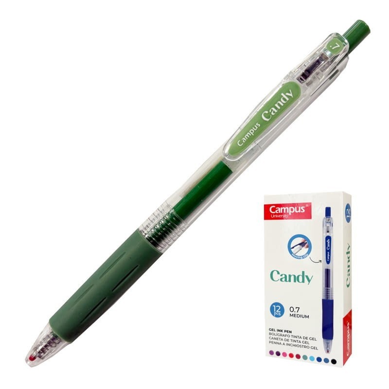 BOLIGRAFO CAMPUS CANDY TINTA DE GEL VERDE