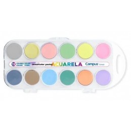 ACUARELAS CAMPUS 12 PASTILLAS PASTEL