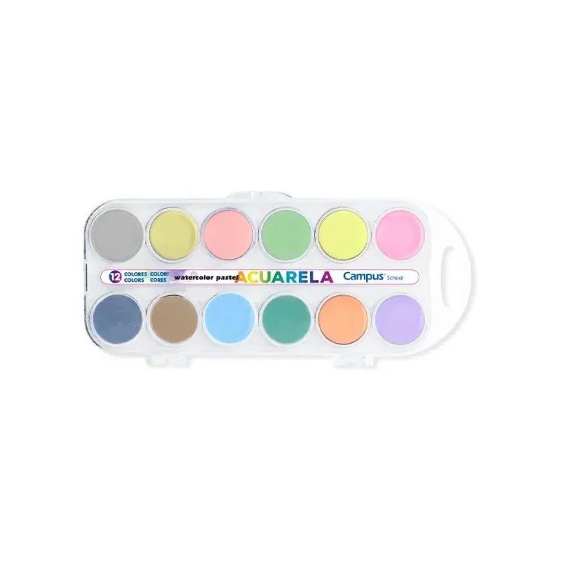 ACUARELAS CAMPUS 12 PASTILLAS PASTEL
