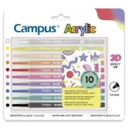 ROTULADOR CAMPUS ACRYLIC 3D 10 UDS