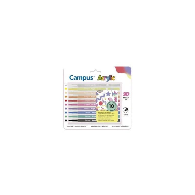 ROTULADOR CAMPUS ACRYLIC 3D 10 UDS