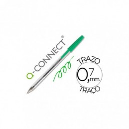 BOL TRANSPARENTE Q-CONNECT VERD MEDIO 0.7mm