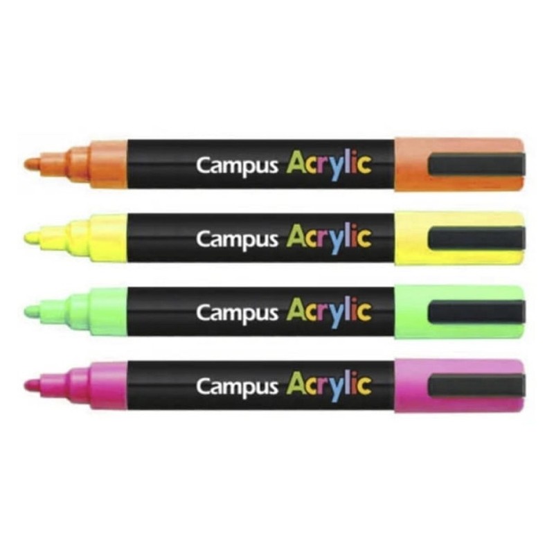 ROTULADOR CAMPUS ACRYLIC NEON PACK 4